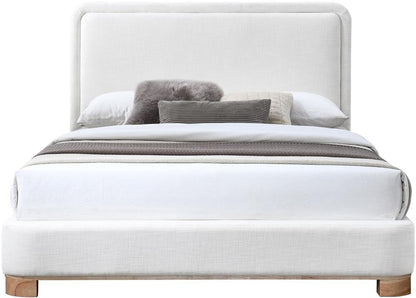 Meridian Furniture - Nolita Cream Linen Textured Fabric Queen Bed - B1201Cream-Q veiw 3