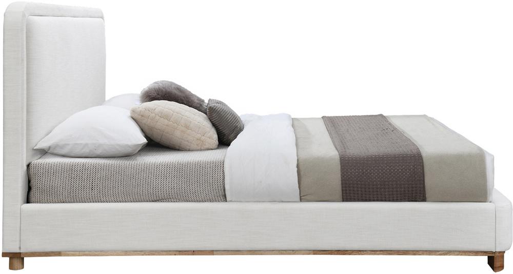Meridian Furniture - Nolita Cream Linen Textured Fabric Queen Bed - B1201Cream-Q veiw 4