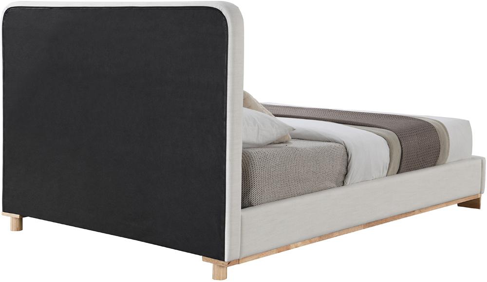 Meridian Furniture - Nolita Cream Linen Textured Fabric Queen Bed - B1201Cream-Q veiw 5