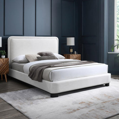 Meridian Furniture - Nolita Cream Linen Textured Fabric Queen Bed - B1202Cream-Q veiw 2