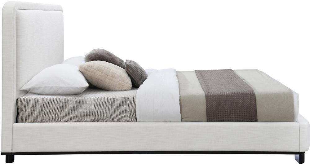 Meridian Furniture - Nolita Cream Linen Textured Fabric Queen Bed - B1202Cream-Q veiw 4