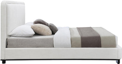 Meridian Furniture - Nolita Cream Linen Textured Fabric Queen Bed - B1202Cream-Q veiw 4