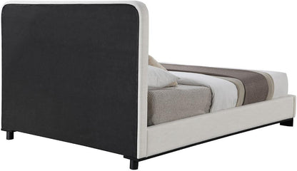 Meridian Furniture - Nolita Cream Linen Textured Fabric Queen Bed - B1202Cream-Q veiw 5