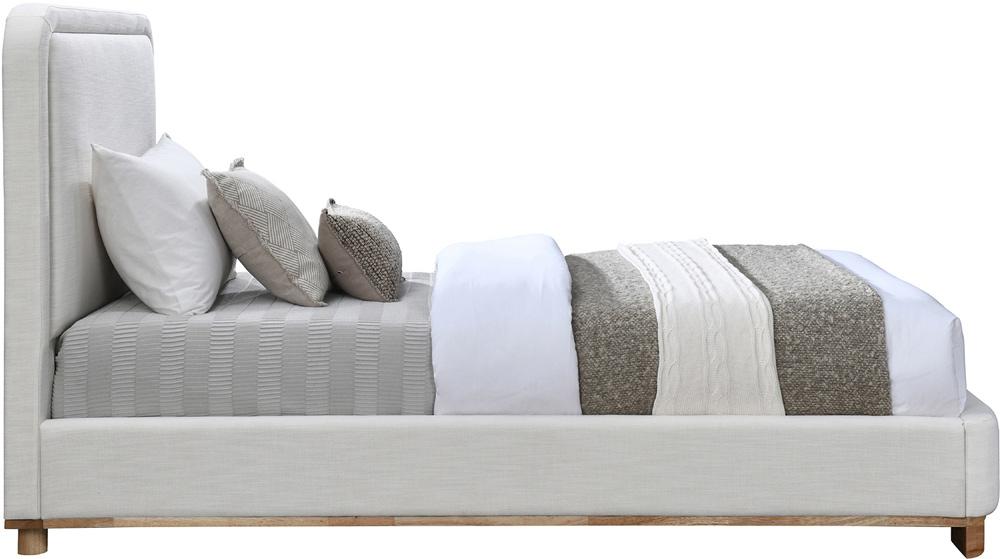 Meridian Furniture - Nolita Cream Linen Textured Fabric Twin Bed - B1201Cream-T veiw 4