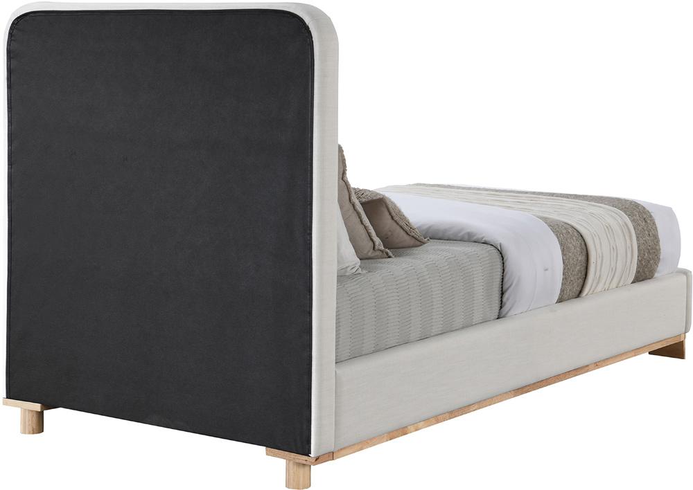 Meridian Furniture - Nolita Cream Linen Textured Fabric Twin Bed - B1201Cream-T veiw 5
