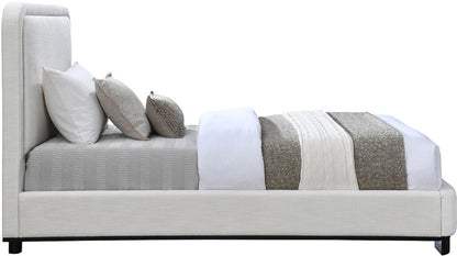 Meridian Furniture - Nolita Cream Linen Textured Fabric Twin Bed - B1202Cream-T veiw 4