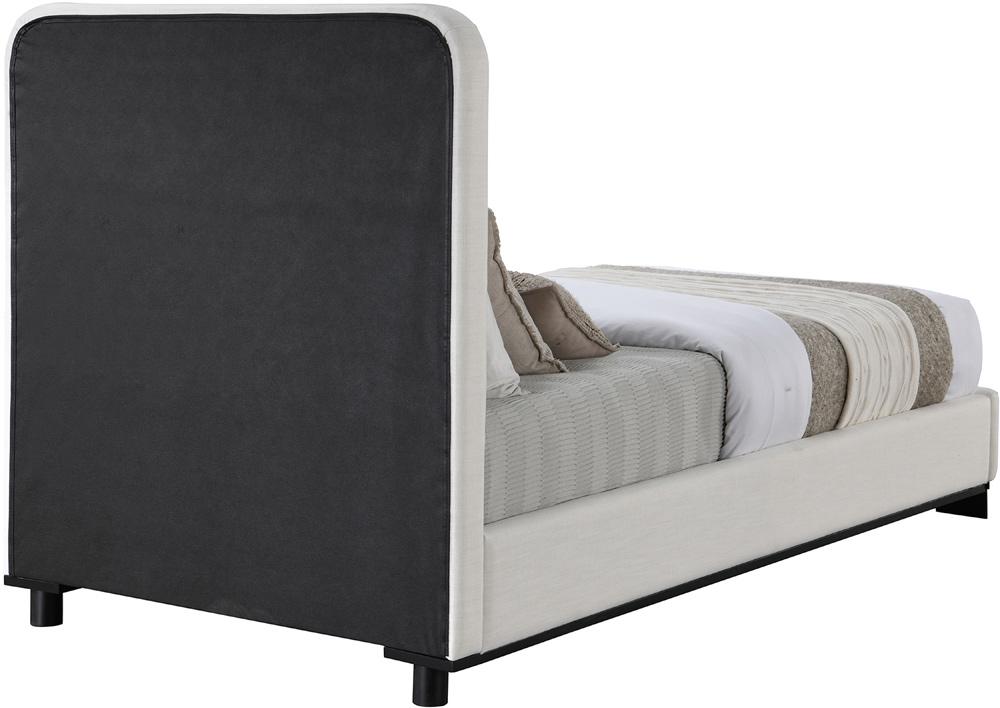 Meridian Furniture - Nolita Cream Linen Textured Fabric Twin Bed - B1202Cream-T veiw 5