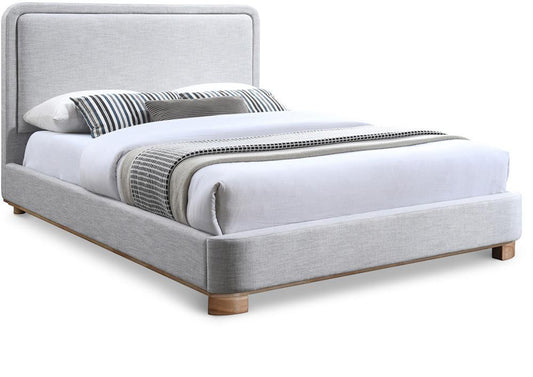 Meridian Furniture - Nolita Grey Linen Textured Fabric Full Bed - B1201Grey-F veiw 1