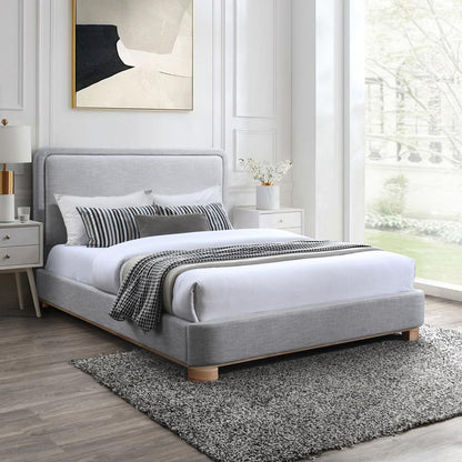 Meridian Furniture - Nolita Grey Linen Textured Fabric Full Bed - B1201Grey-F veiw 2