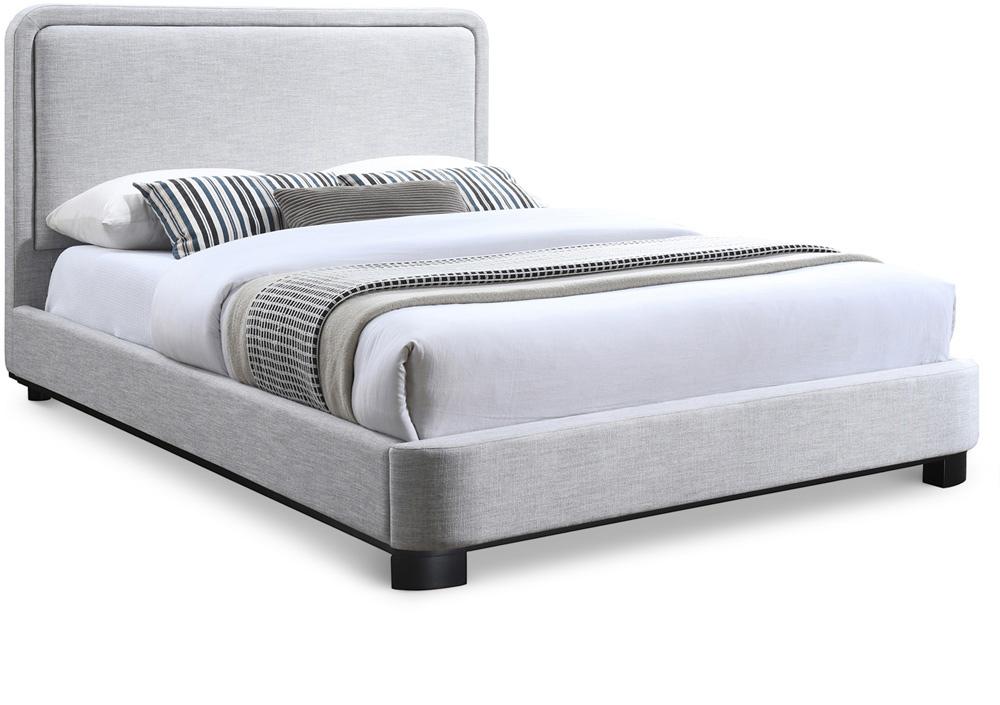 Meridian Furniture - Nolita Grey Linen Textured Fabric Full Bed - B1202Grey-F veiw 1