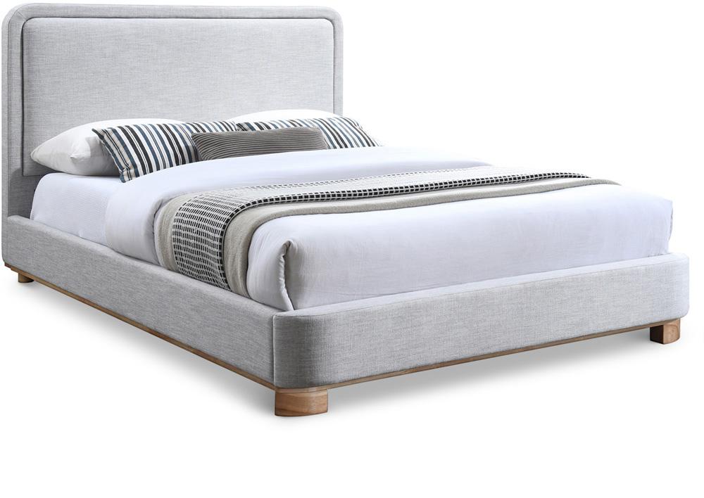 Meridian Furniture - Nolita Grey Linen Textured Fabric King Bed - B1201Grey-K veiw 1