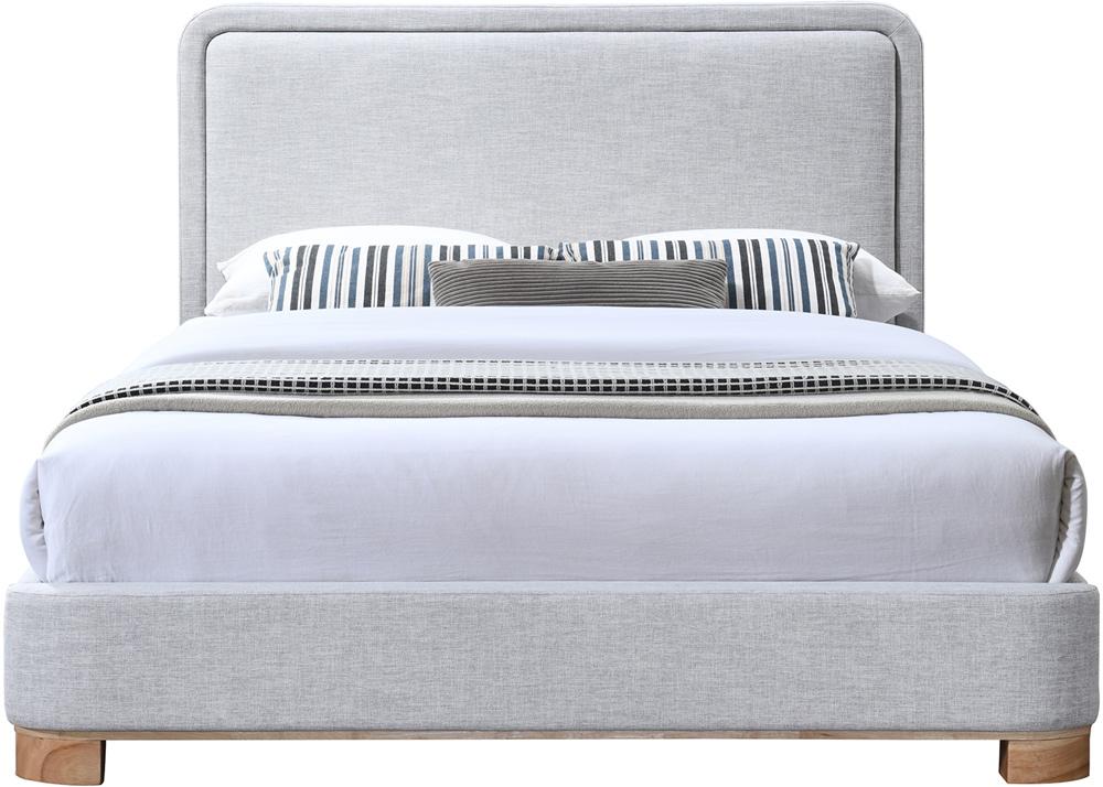 Meridian Furniture - Nolita Grey Linen Textured Fabric King Bed - B1201Grey-K veiw 3
