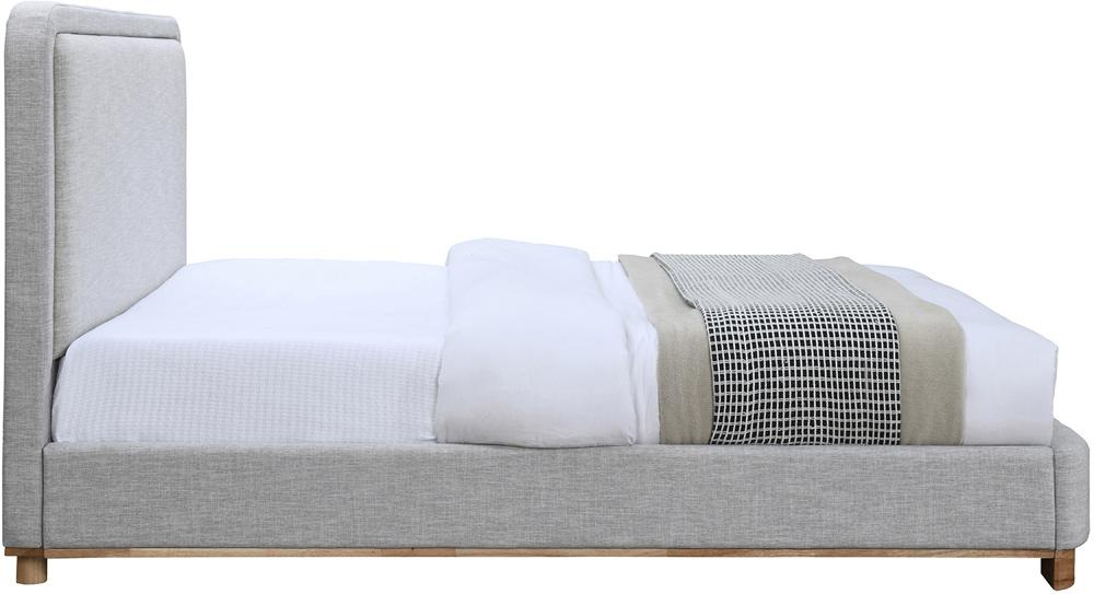 Meridian Furniture - Nolita Grey Linen Textured Fabric King Bed - B1201Grey-K veiw 4