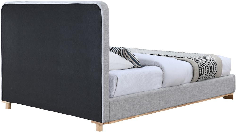 Meridian Furniture - Nolita Grey Linen Textured Fabric King Bed - B1201Grey-K veiw 5