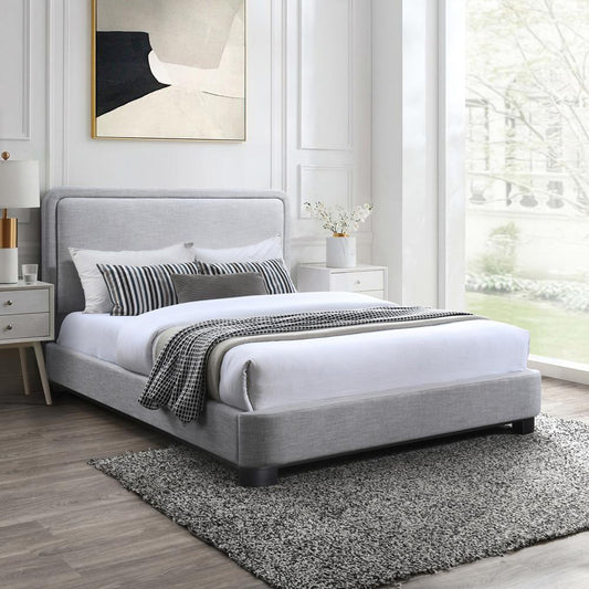 Meridian Furniture - Nolita Grey Linen Textured Fabric King Bed - B1202Grey-K veiw 2