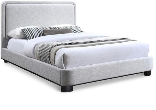 Meridian Furniture - Nolita Grey Linen Textured Fabric Queen Bed - B1202Grey-Q veiw 1