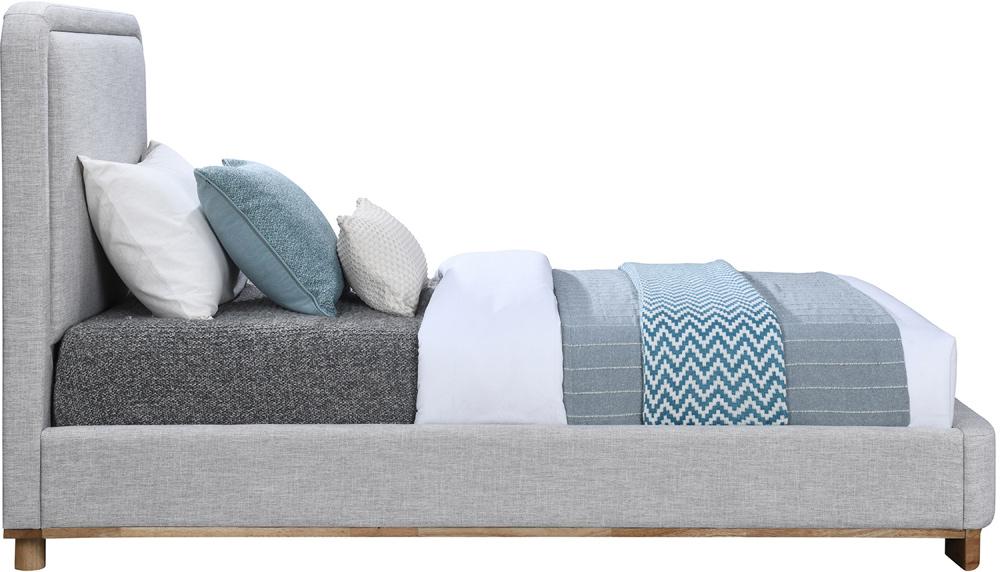 Meridian Furniture - Nolita Grey Linen Textured Fabric Twin Bed - B1201Grey-T veiw 4