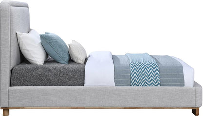 Meridian Furniture - Nolita Grey Linen Textured Fabric Twin Bed - B1201Grey-T veiw 4