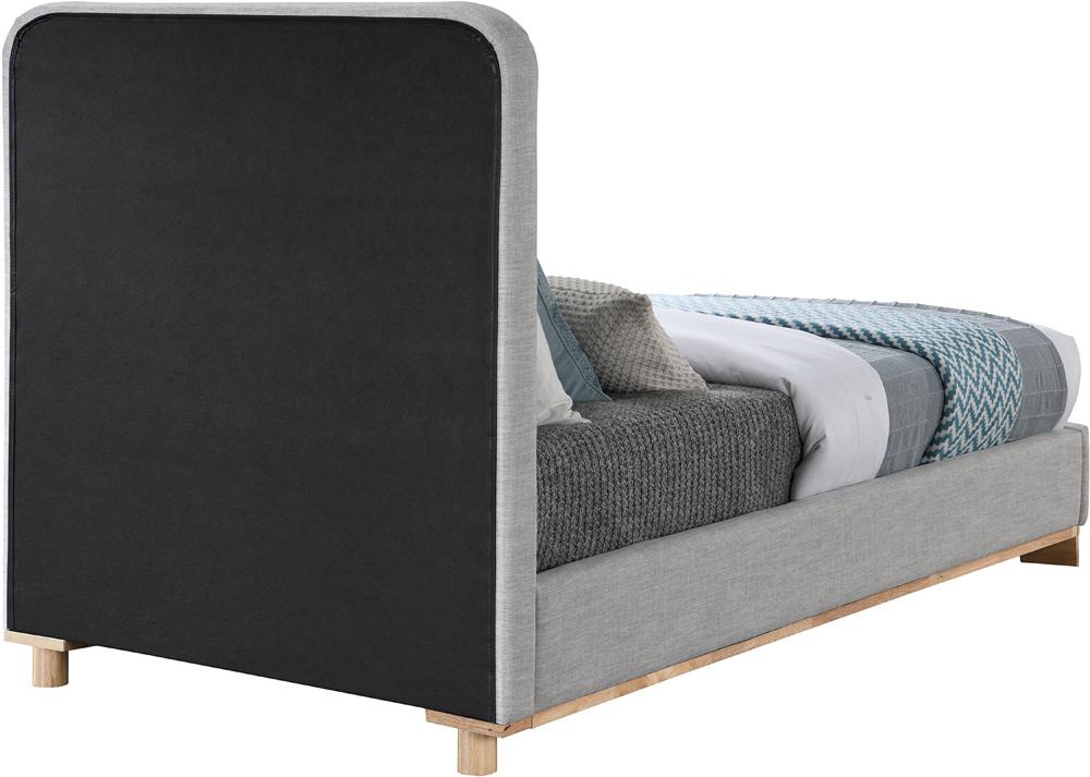 Meridian Furniture - Nolita Grey Linen Textured Fabric Twin Bed - B1201Grey-T veiw 5