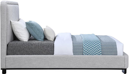 Meridian Furniture - Nolita Grey Linen Textured Fabric Twin Bed - B1202Grey-T veiw 4