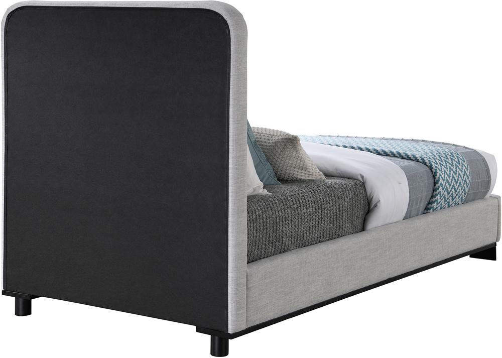 Meridian Furniture - Nolita Grey Linen Textured Fabric Twin Bed - B1202Grey-T veiw 5