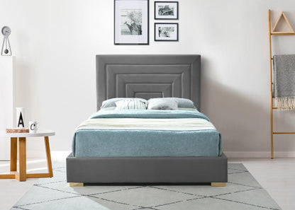 Meridian Furniture - Nora Grey Velvet King Bed - NoraGrey-K veiw 7