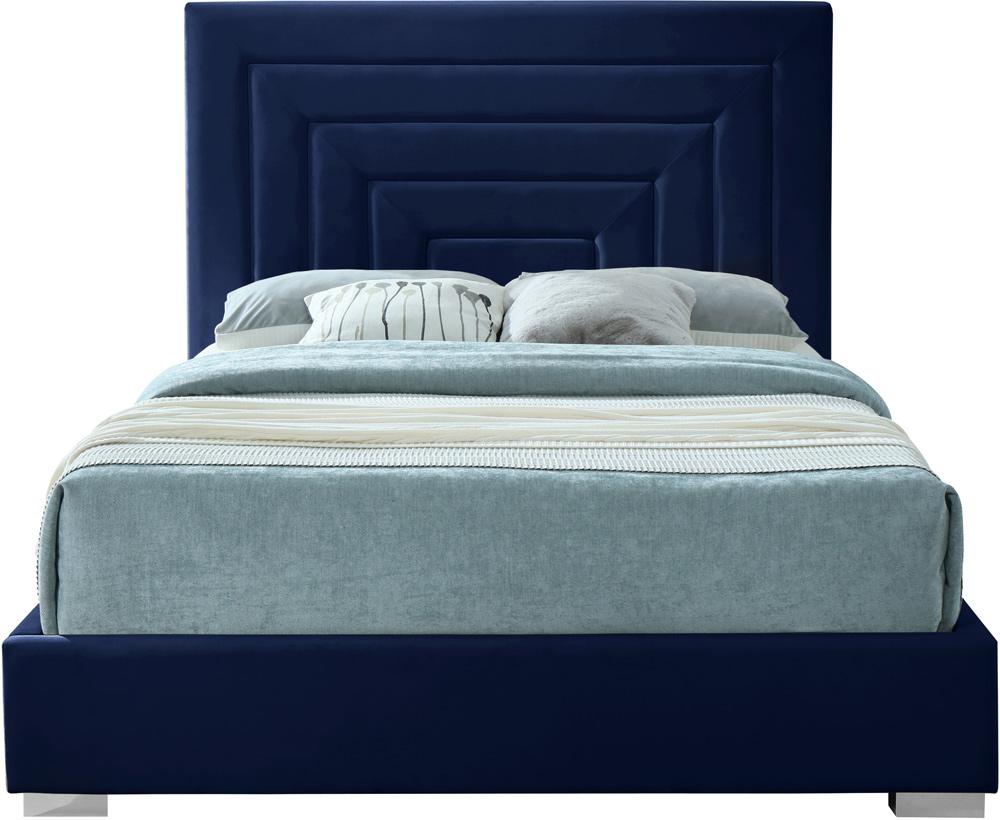 Meridian Furniture - Nora Navy Velvet King Bed - NoraNavy-K veiw 6