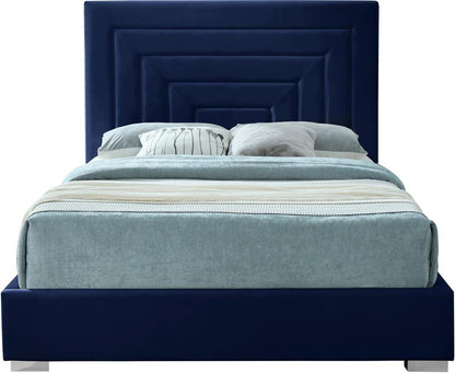 Meridian Furniture - Nora Navy Velvet King Bed - NoraNavy-K veiw 6