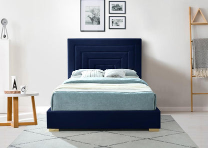 Meridian Furniture - Nora Navy Velvet King Bed - NoraNavy-K veiw 7