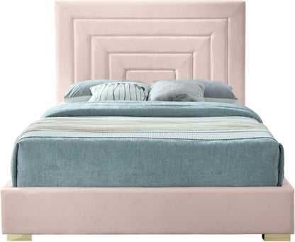 Meridian Furniture - Nora Pink Velvet Full Bed - NoraPink-F veiw 5