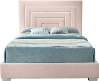 Meridian Furniture - Nora Pink Velvet Full Bed - NoraPink-F veiw 6