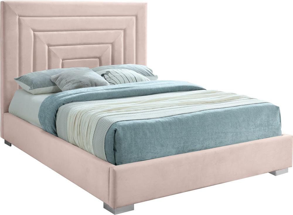 Meridian Furniture - Nora Pink Velvet King Bed - NoraPink-K veiw 2