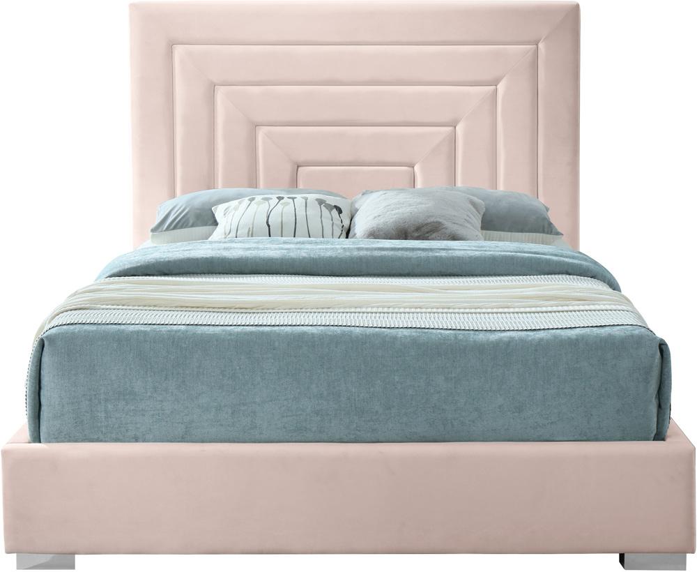 Meridian Furniture - Nora Pink Velvet King Bed - NoraPink-K veiw 6