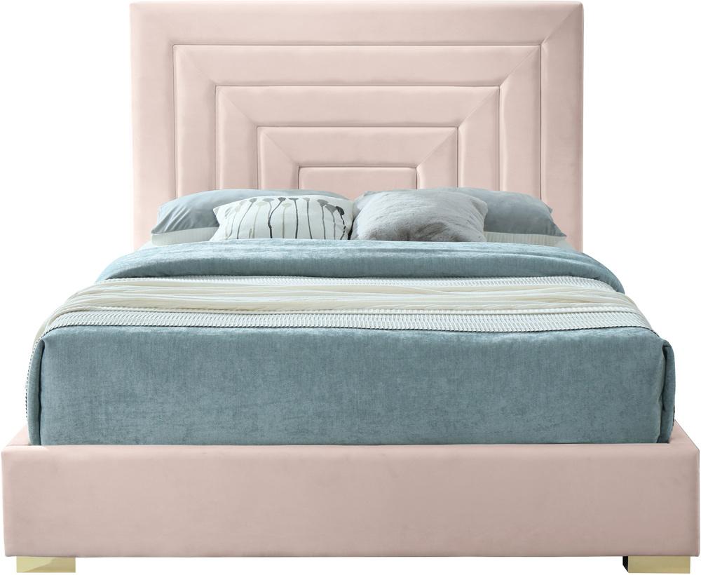 Meridian Furniture - Nora Pink Velvet Queen Bed - NoraPink-Q veiw 5