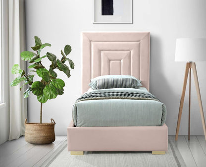 Meridian Furniture - Nora Pink Velvet Twin Bed - NoraPink-T veiw 7