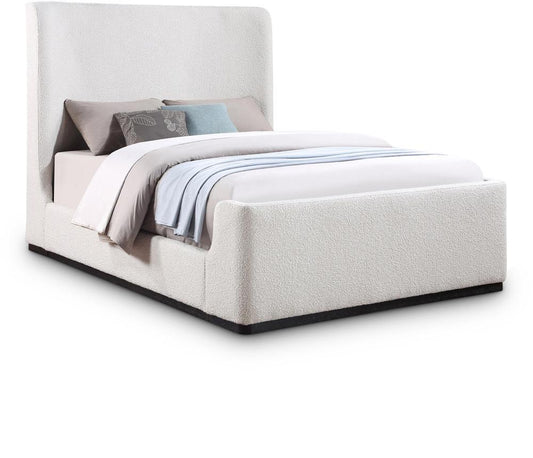Meridian Furniture - Oliver Cream Boucle Fabric Queen Bed - OliverCream-Q veiw 1