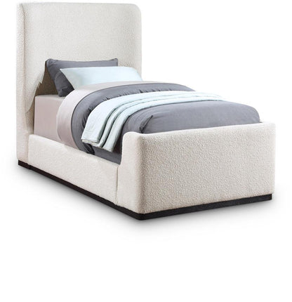 Meridian Furniture - Oliver Cream Boucle Fabric Twin Bed - OliverCream-T veiw 1