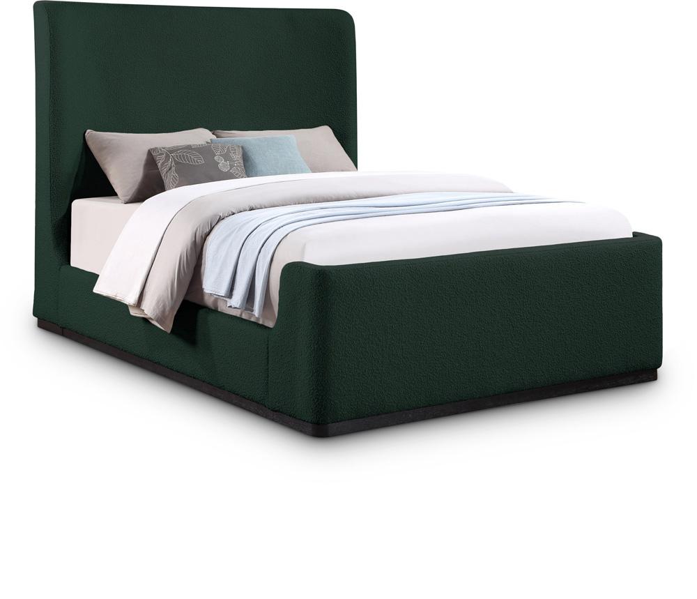Meridian Furniture - Oliver Green Boucle Fabric King Bed - OliverGreen-K veiw 1