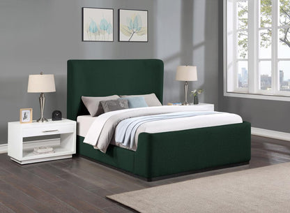Meridian Furniture - Oliver Green Boucle Fabric King Bed - OliverGreen-K veiw 2