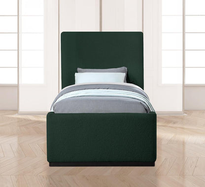 Meridian Furniture - Oliver Green Boucle Fabric Twin Bed - OliverGreen-T veiw 4