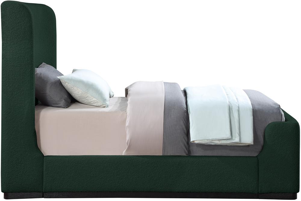 Meridian Furniture - Oliver Green Boucle Fabric Twin Bed - OliverGreen-T veiw 5