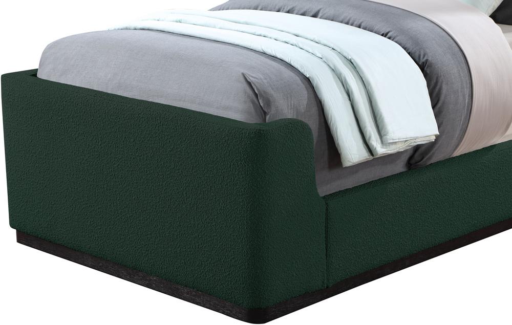Meridian Furniture - Oliver Green Boucle Fabric Twin Bed - OliverGreen-T veiw 7