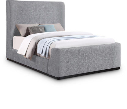 Meridian Furniture - Oliver Grey Boucle Fabric Queen Bed - OliverGrey-Q veiw 1