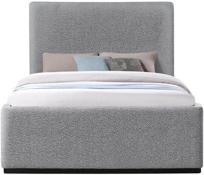 Meridian Furniture - Oliver Grey Boucle Fabric Queen Bed - OliverGrey-Q veiw 3