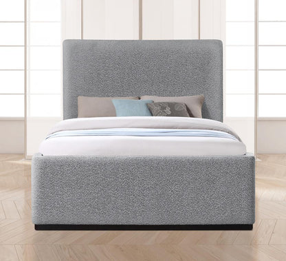 Meridian Furniture - Oliver Grey Boucle Fabric Queen Bed - OliverGrey-Q veiw 4