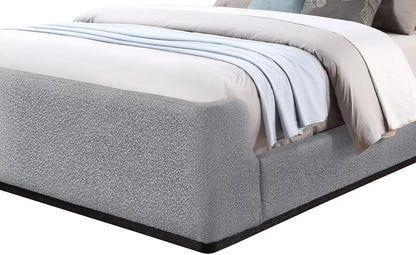 Meridian Furniture - Oliver Grey Boucle Fabric Queen Bed - OliverGrey-Q veiw 7