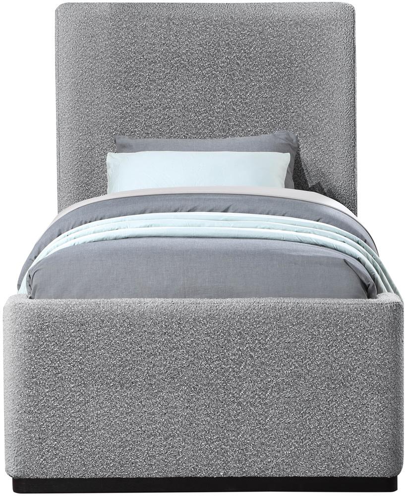 Meridian Furniture - Oliver Grey Boucle Fabric Twin Bed - OliverGrey-T veiw 3