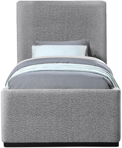 Meridian Furniture - Oliver Grey Boucle Fabric Twin Bed - OliverGrey-T veiw 3
