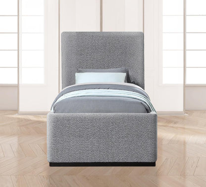 Meridian Furniture - Oliver Grey Boucle Fabric Twin Bed - OliverGrey-T veiw 4