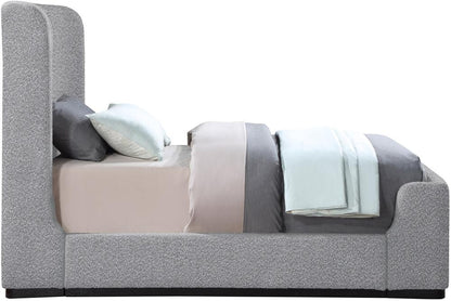 Meridian Furniture - Oliver Grey Boucle Fabric Twin Bed - OliverGrey-T veiw 5